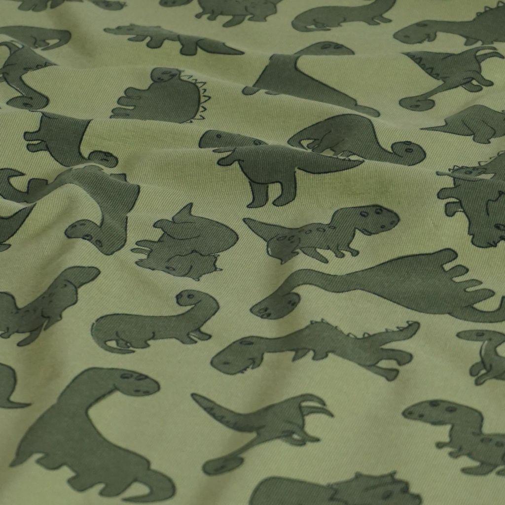 Baumwolljersey Dinosauerier grün